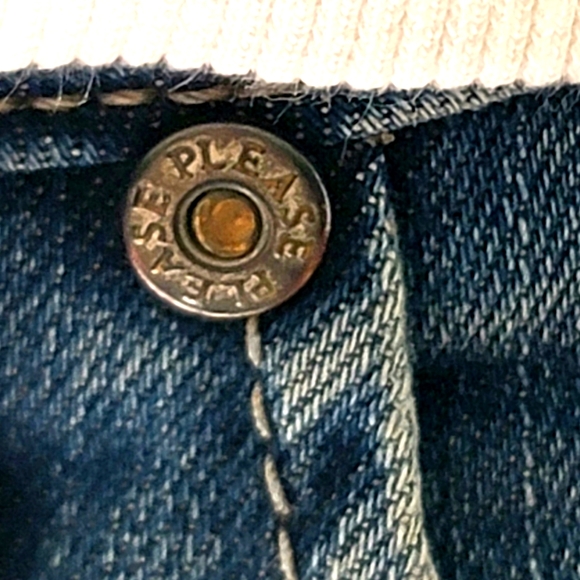 Please Denim Ribbed and Distressed with Metallic Star Size Medium - Picture 8 of 12